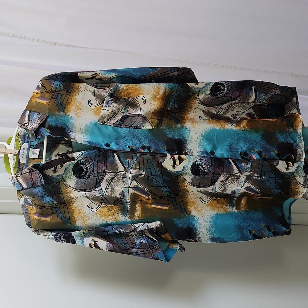 Mens short sleeve tropical/Cruisewear shirt Wild abstract print size L